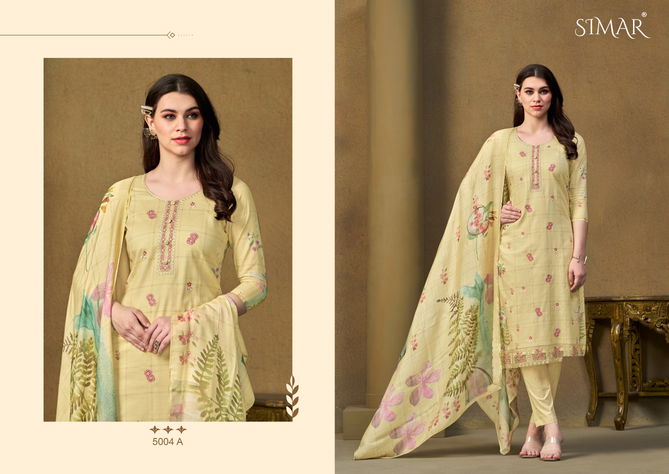 Tanishka Glossy By Simar Digital Printed Lawn Cotton Dress Material Wholesale Online